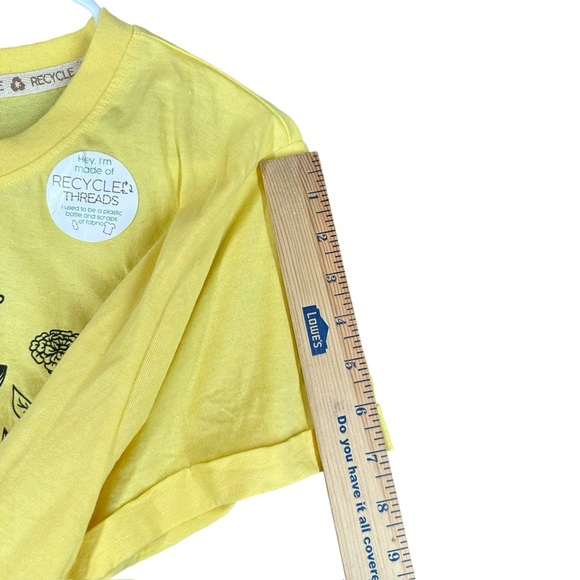 Recycle Threads NWT Women’s XL Yellow Graphic T Shirt Bees Floral Boho Hippie - Picture 11 of 12